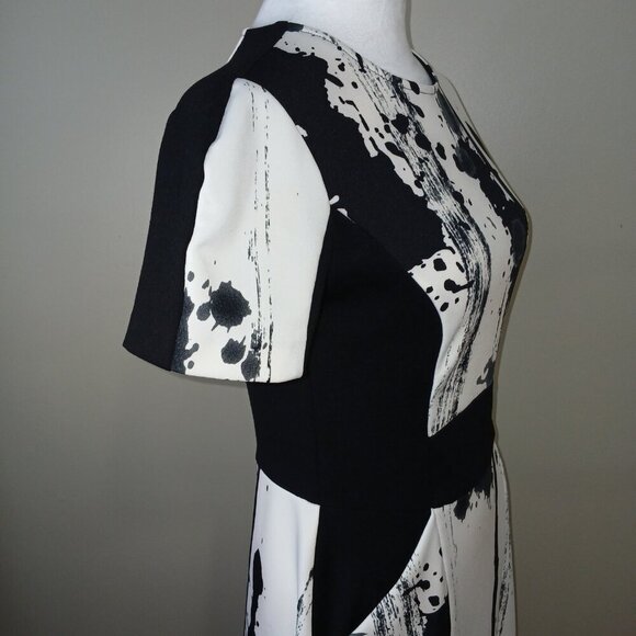 YOANA BARASCHI, BLACK AND WHITE SPLATTER DESIGN, WOMENS DRESS, SIZE MEDIUM - Picture 8 of 10